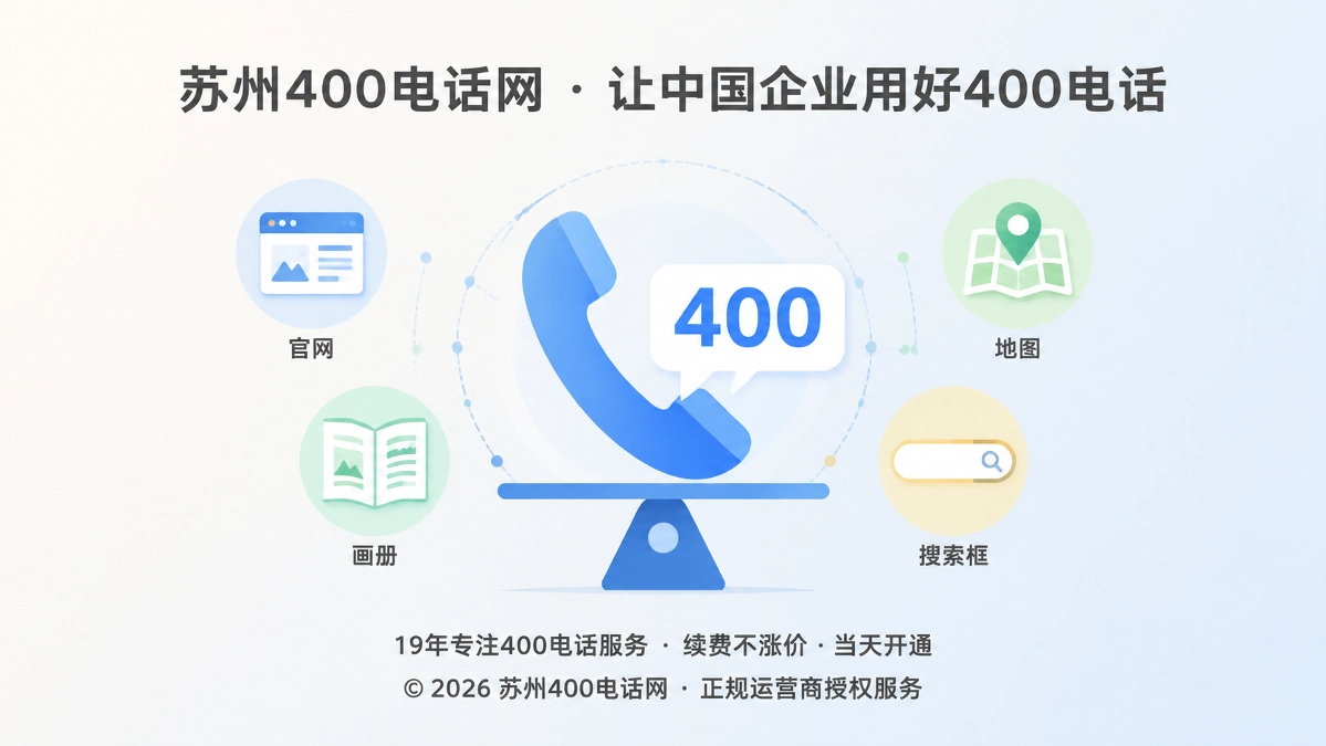400电话套餐承载企业经营场景的抽象插画
