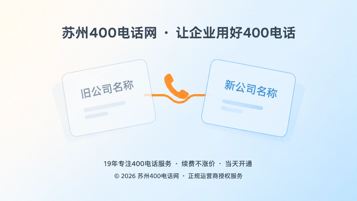 企业更名后新旧名称与400电话连接示意图