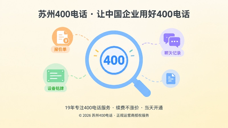 中央放大取景框聚焦圆形号码牌，外围散落代表报价单、设备铭牌和聊天记录的简化图标